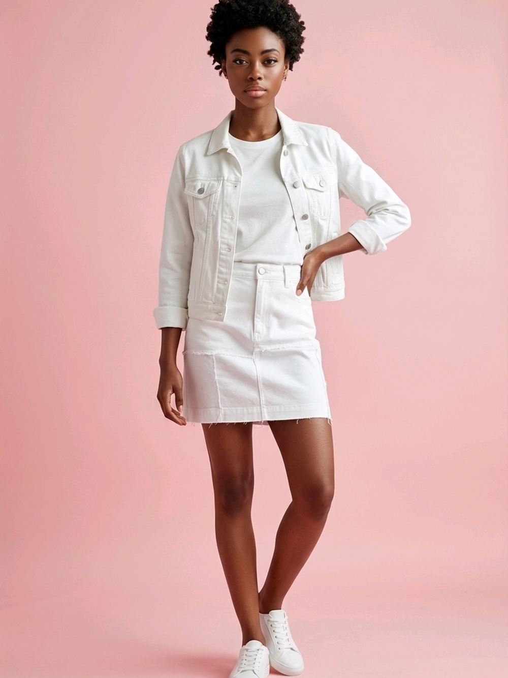 FRAME White Denim Skirt | Raw Edge Mini | Size 27